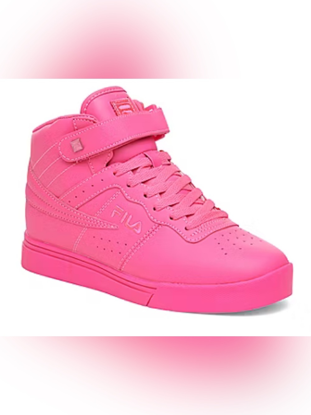 Fila Pink High-Top Lace-Up Sneaker with Strap